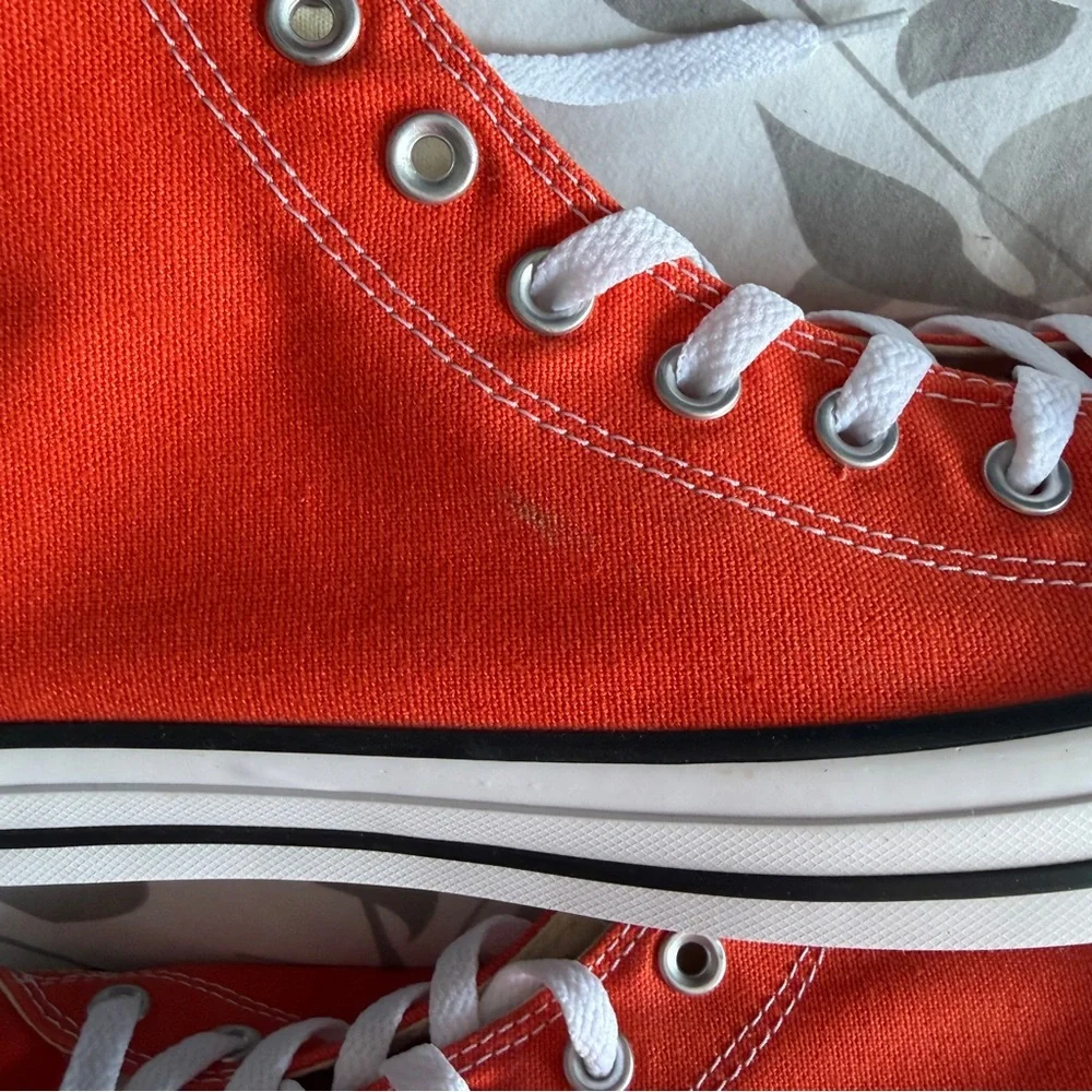 Converse Chuck Taylor High Top Sneakers in My Van is On Fire Orange - Picture 5 of 11